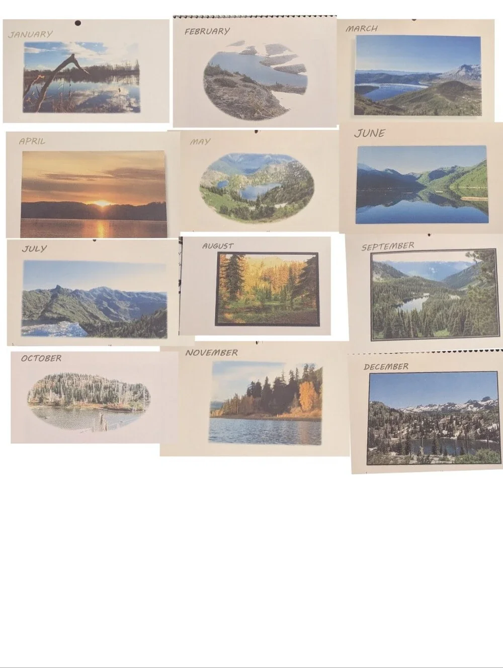 Landscape style perpetual calendar